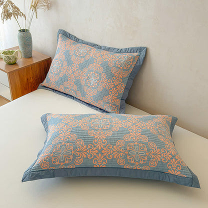 Vintage 3-Layer Muslin Cotton Bedspread Quilt