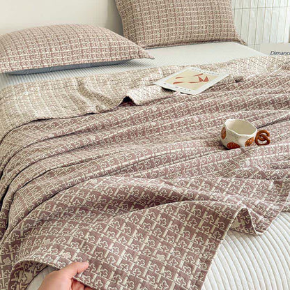 Modern Geometric Pattern Jacquard Cotton Quilt