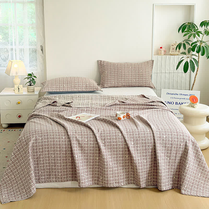 Modern Geometric Pattern Jacquard Cotton Quilt