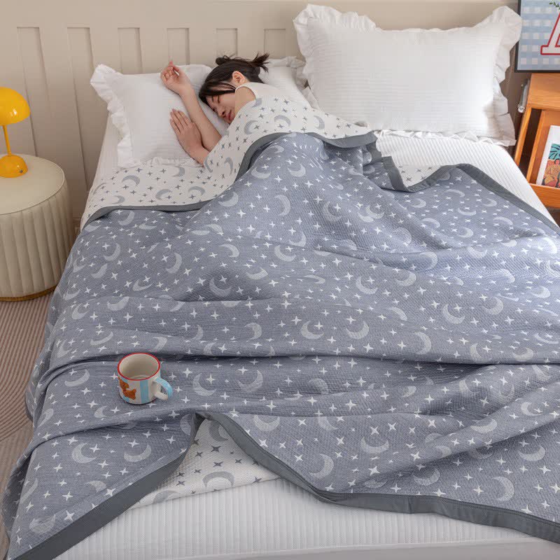 Reversible Moon & Star Cotton Quilt