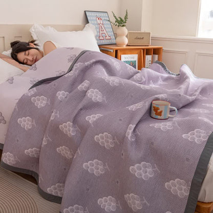 Reversible Purple Grape Cotton Quilt