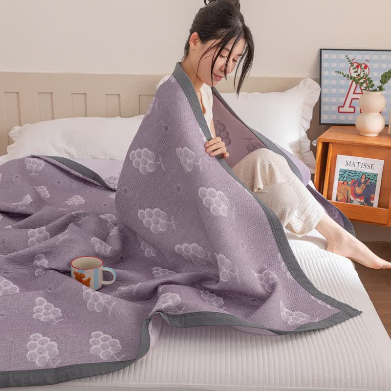 Reversible Purple Grape Cotton Quilt