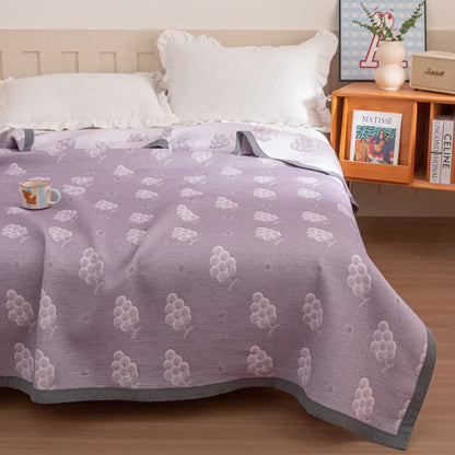 Reversible Purple Grape Cotton Quilt