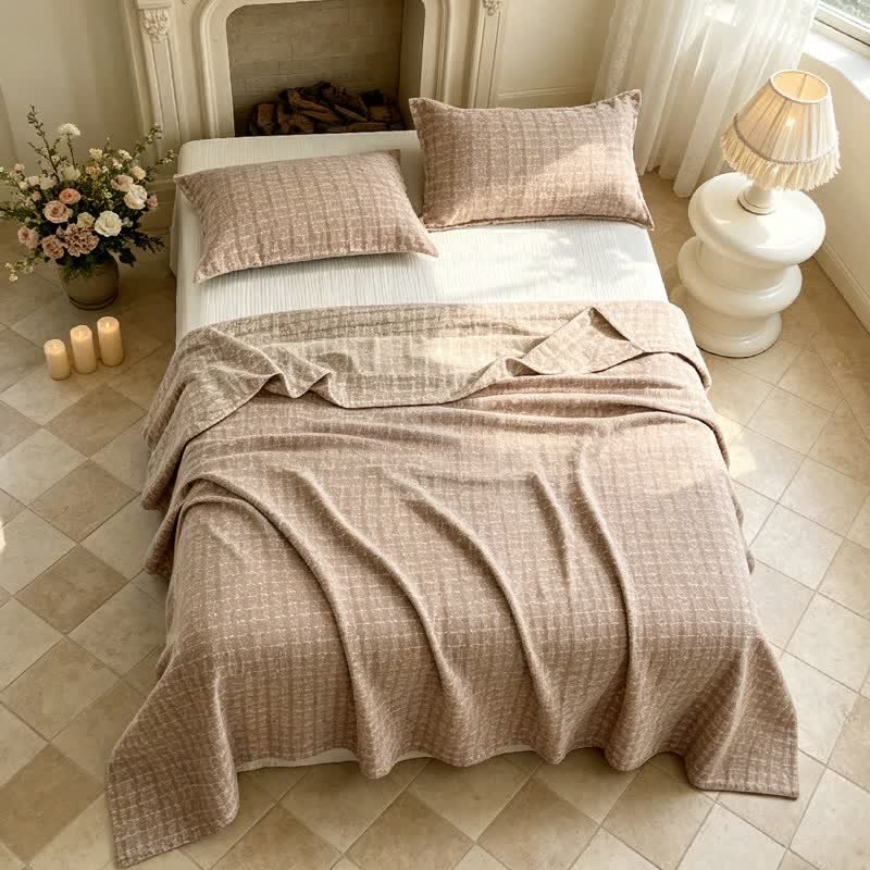 Modern Geometric Pattern Jacquard Cotton Quilt