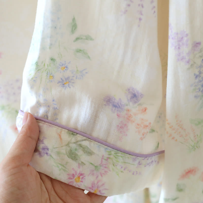Floral Cotton Double Gauze Lounge Set