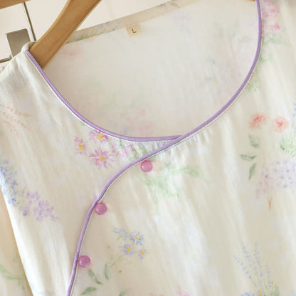Floral Cotton Double Gauze Lounge Set