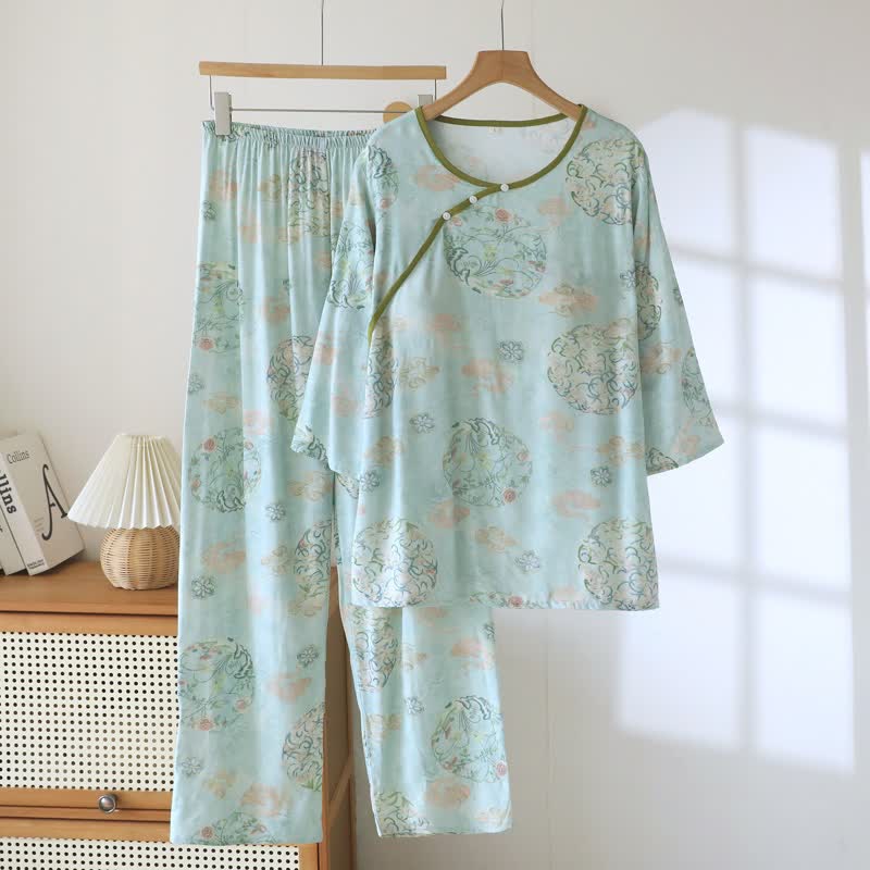 Oriental Traditional Floral Women's Pajamas
