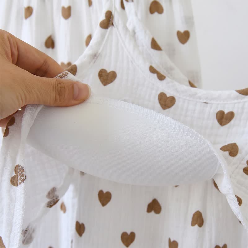 Ruffled Heart Cotton Gauze Cami Pajamas