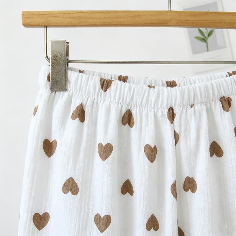 Ruffled Heart Cotton Gauze Cami Pajamas