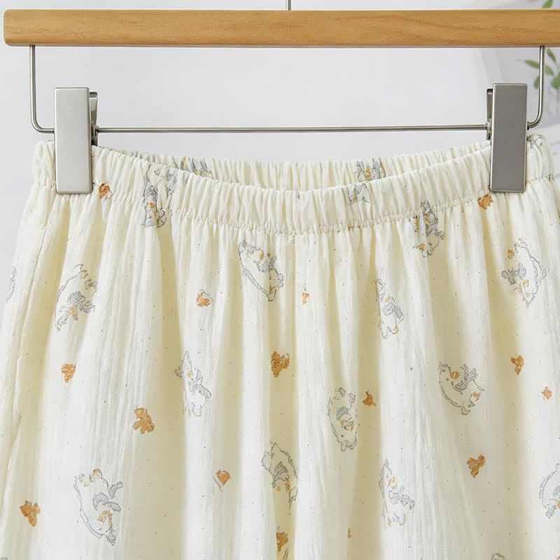 Ruffled Horse Cotton Gauze Cami Pajamas