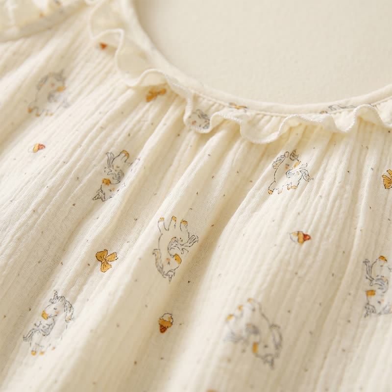 Ruffled Horse Cotton Gauze Cami Pajamas