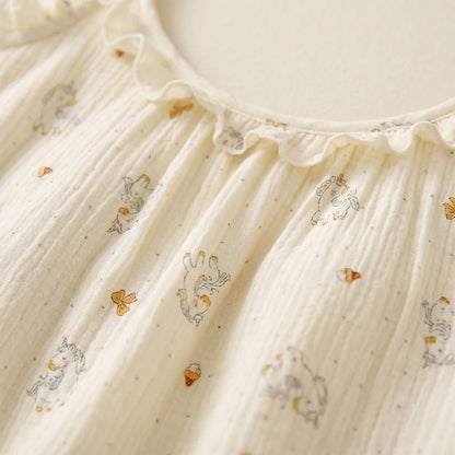 Ruffled Horse Cotton Gauze Cami Pajamas