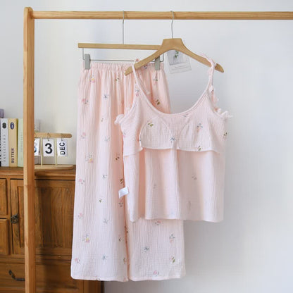 Ruffled Ditsy Floral Cotton Cami Pajamas