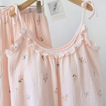 Ruffled Ditsy Floral Cotton Cami Pajamas