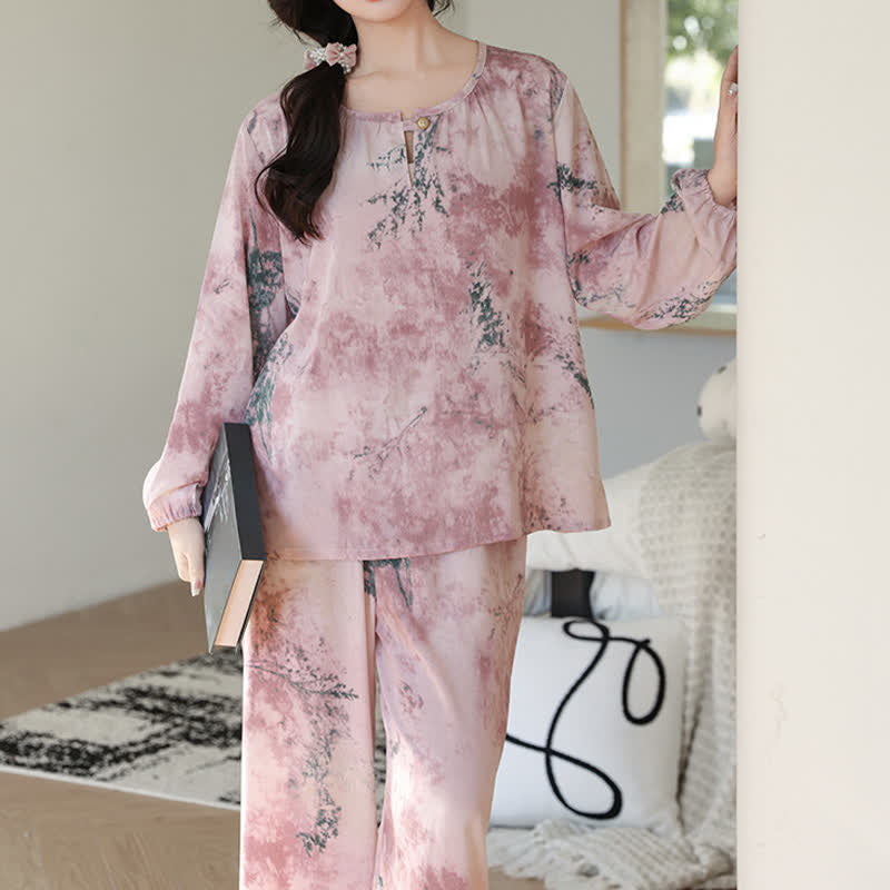Oriental Branch Long Sleeve Pajama Set