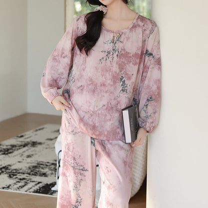 Oriental Branch Long Sleeve Pajama Set