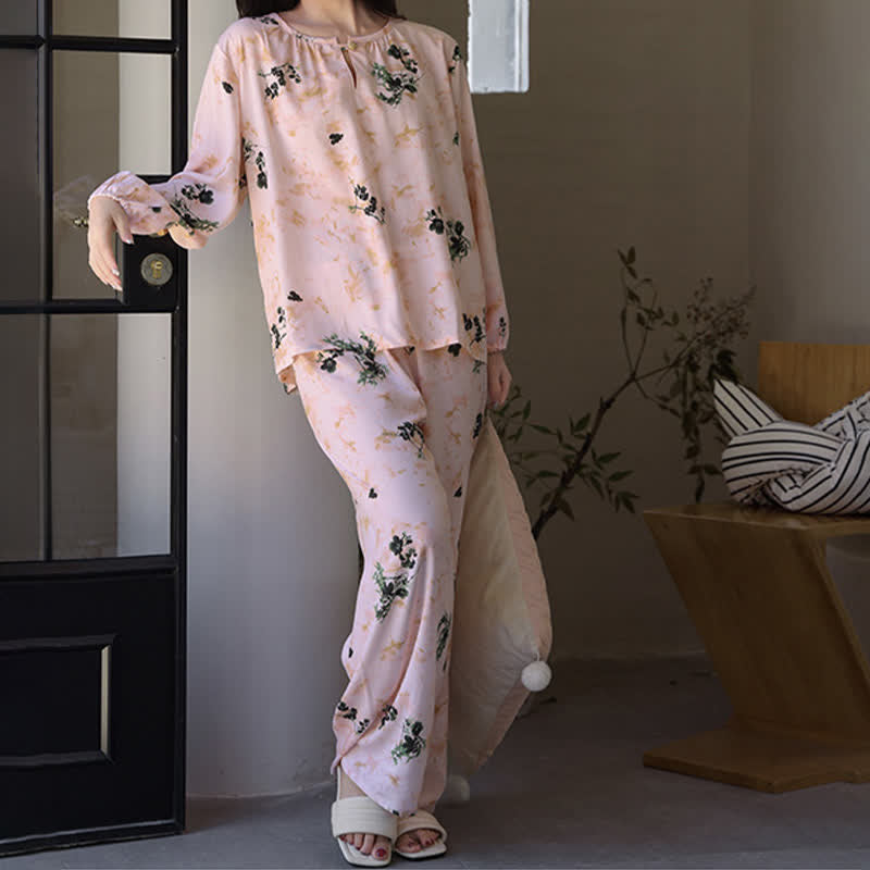 Pastoral Floral Long Sleeve Women's Pajamas