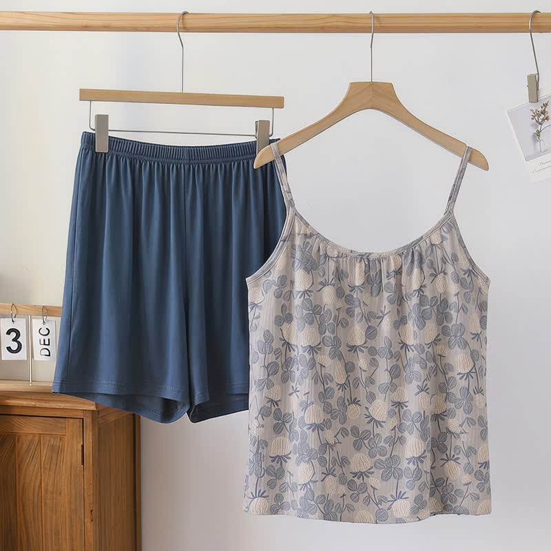 Vintage Floral Modal Cami Pajama Set