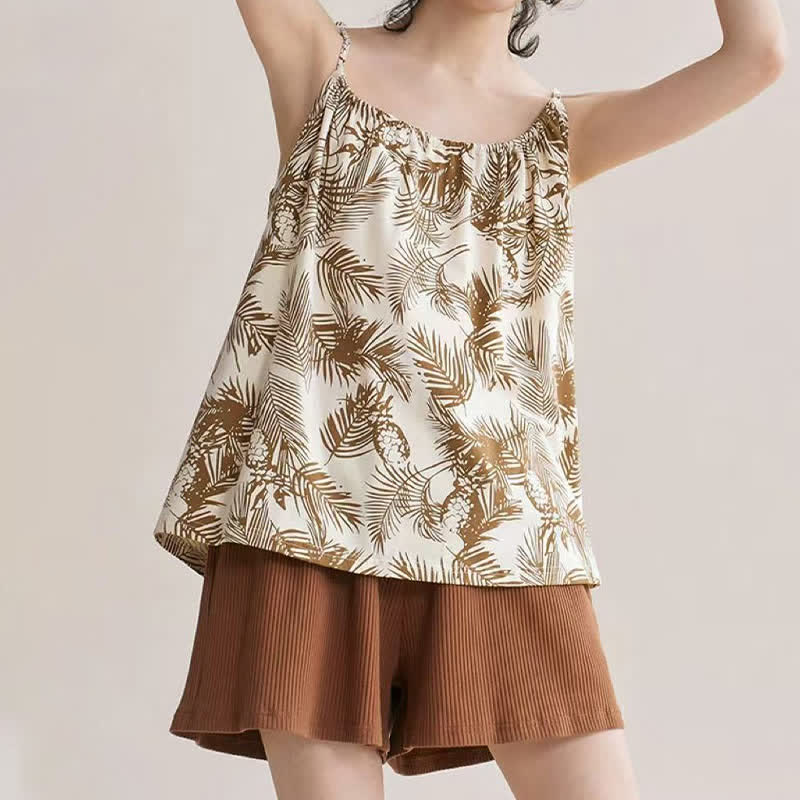 Tropical Palm Print Modal Cami Pajamas