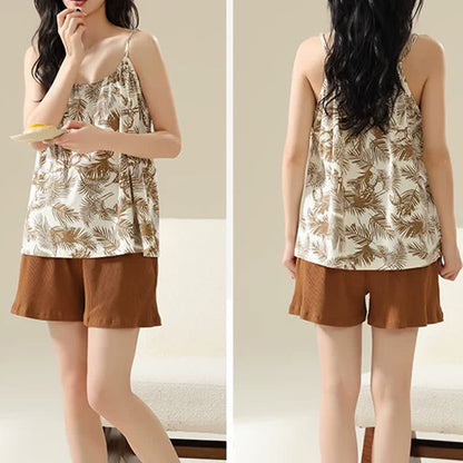 Tropical Palm Print Modal Cami Pajamas