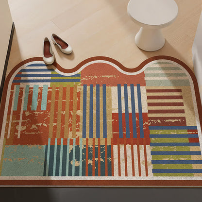 Retro Patchwork Wave Edge Rug
