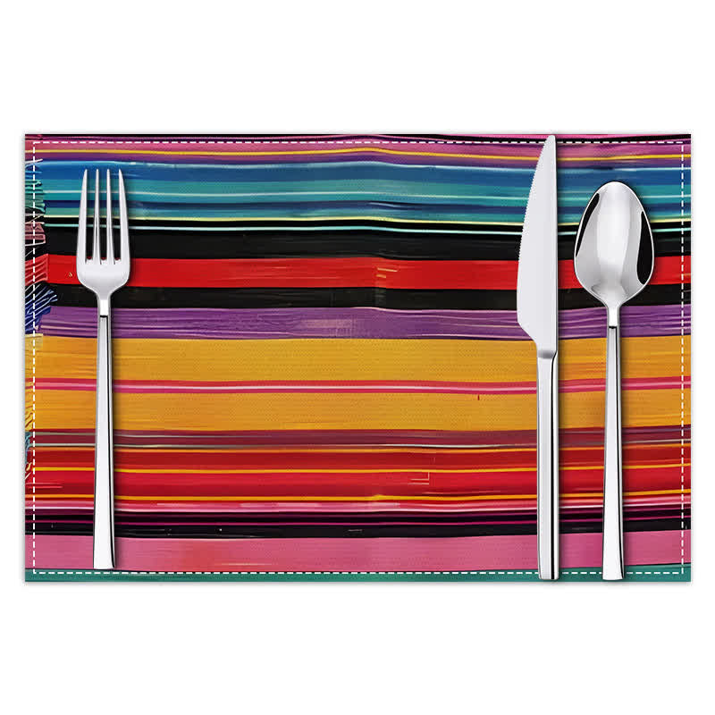 Color Stripe Farmhouse Linen Placemats