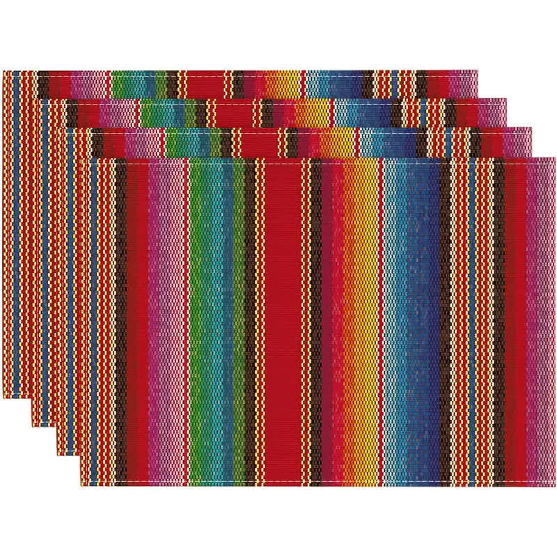 Nordic Multicolor Stripe Linen Placemats
