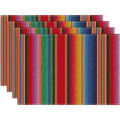 Nordic Multicolor Stripe Linen Placemats