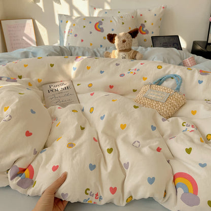 Rainbow Hearts Soft Touch Bedding Set