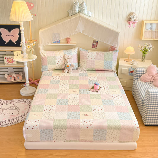 Pastel Patchwork Cotton Bedding Set