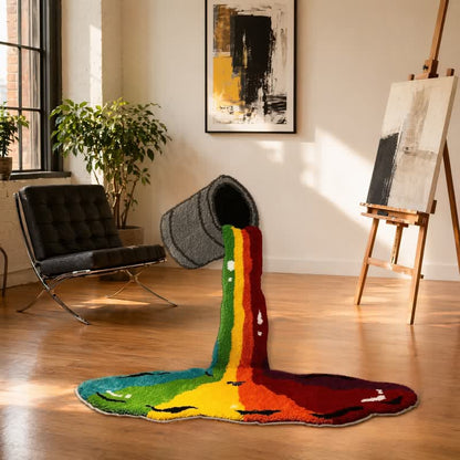 Rainbow Waterfall Plush Area Rug