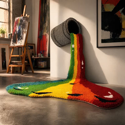 Rainbow Waterfall Plush Area Rug