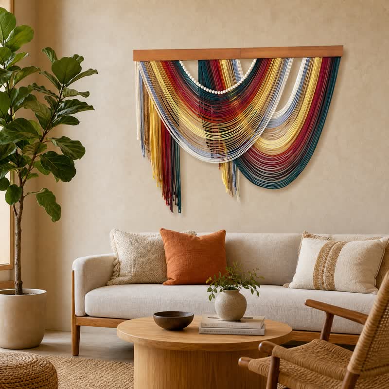 Bohemian Cotton Beaded Wall Hanging Decor