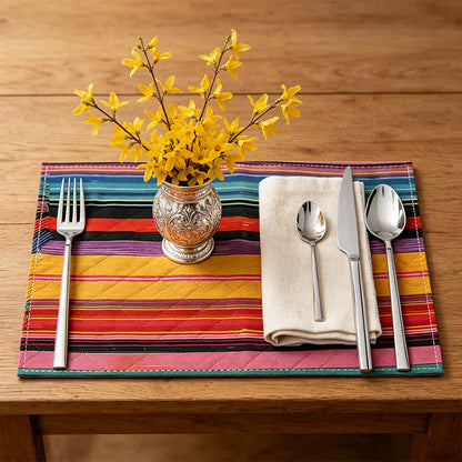 Color Stripe Farmhouse Linen Placemats
