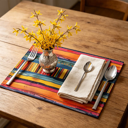 Colorful Striped Bohemian Linen Placemat