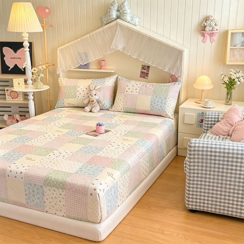 Pastel Patchwork Cotton Bedding Set