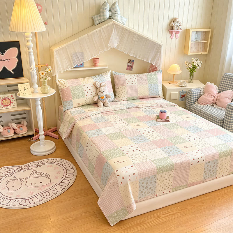 Pastel Patchwork Cotton Bedding Set