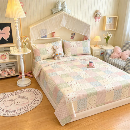 Pastel Patchwork Cotton Bedding Set