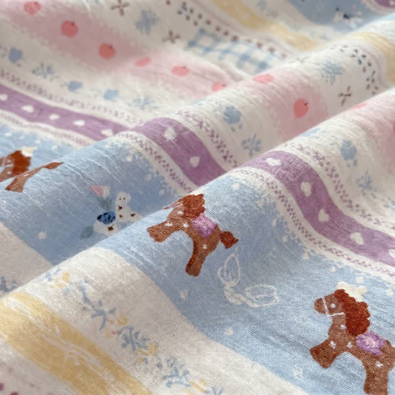 Pastel Lace Trim Cotton Bedding Set