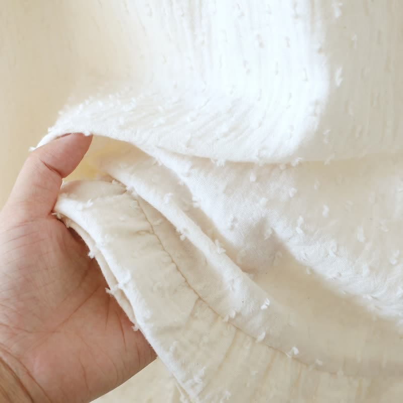 White Cotton Textured Sleeveless Lounge Dress