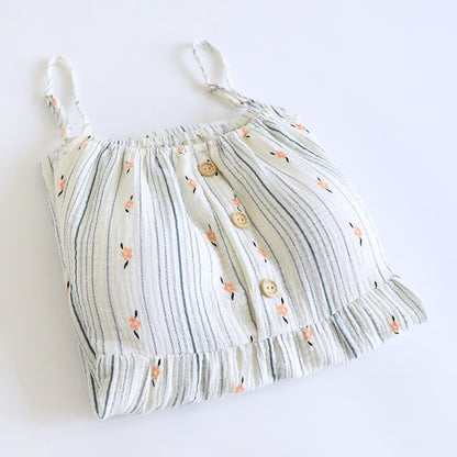 Sweet Floral Cotton Ruffle Cami Nightdress