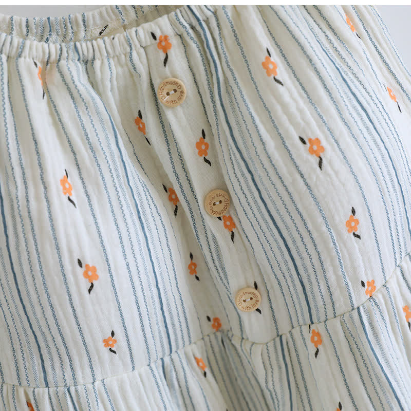 Sweet Floral Cotton Ruffle Cami Nightdress