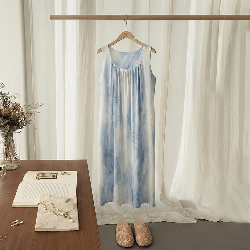 Sky Blue Sleeveless Padded Lounge Dress