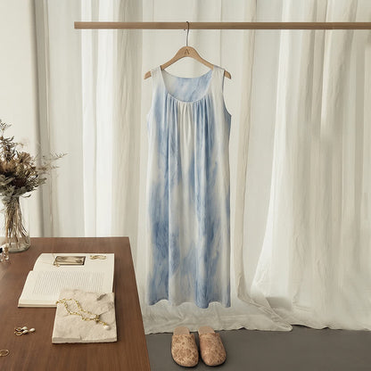 Sky Blue Sleeveless Padded Lounge Dress