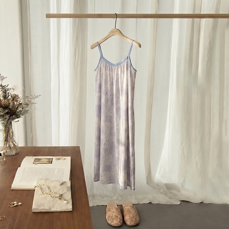 Lavender V-Neck Sleeveless Lounge Dress