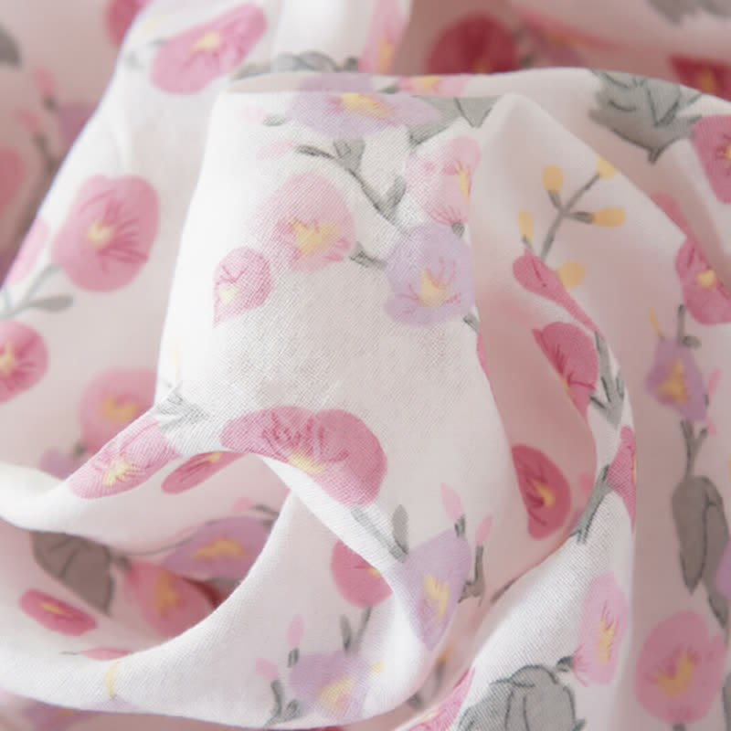 Pastoral Pink Floral Cotton Sleep Dress