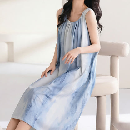 Sky Blue Sleeveless Padded Lounge Dress