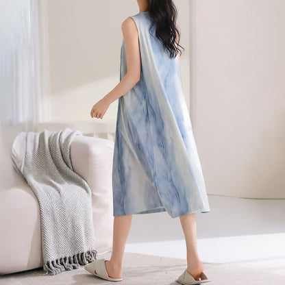 Sky Blue Sleeveless Padded Lounge Dress