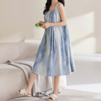 Sky Blue Sleeveless Padded Lounge Dress