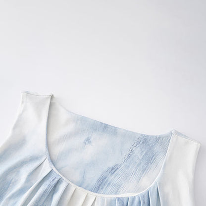 Sky Blue Sleeveless Padded Lounge Dress